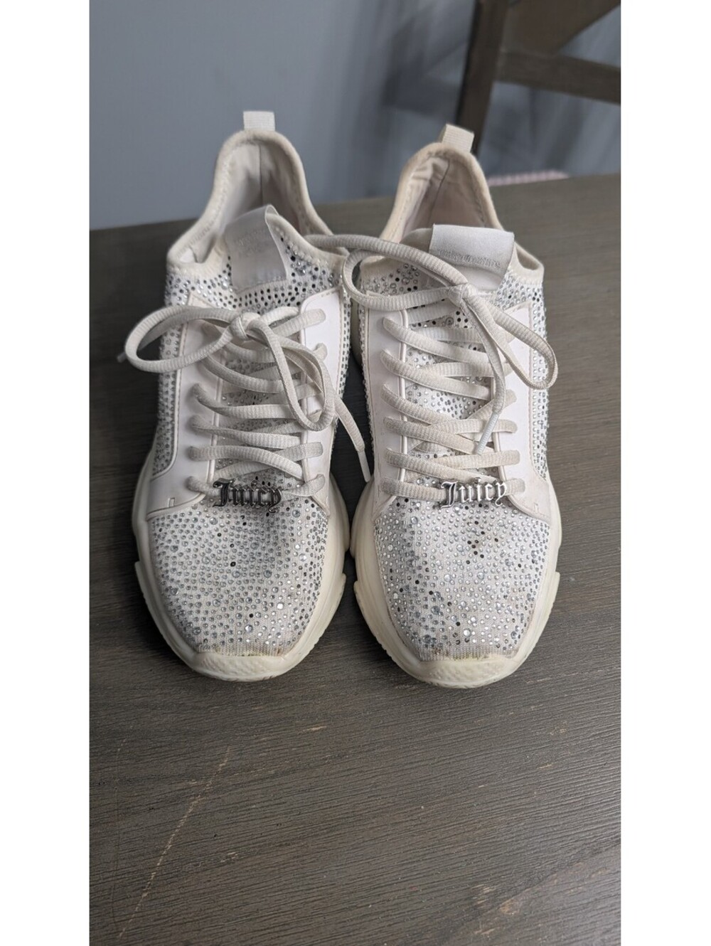 Juicy Couture White Rhinestone Sneakers